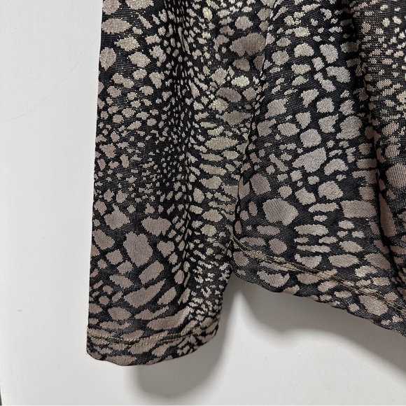 Cache Metallic Animal Print Long Sleeve Top Cowl Neck Blouse Women's Size XL EUC - Picture 13 of 16
